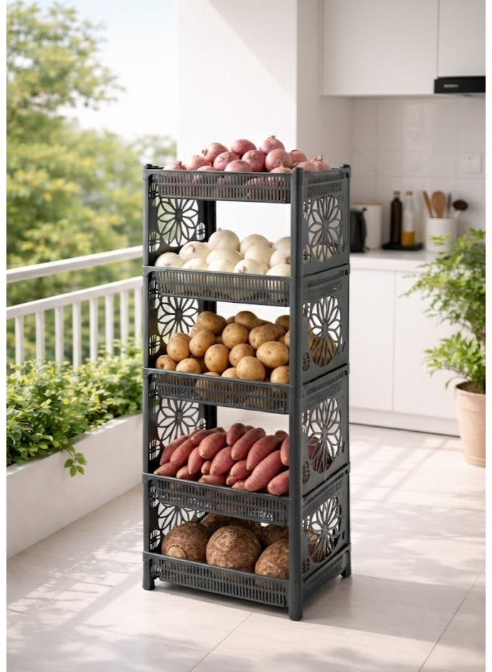 FAVELA Kitchen and bathroom organizer with 5 shelves - multi-purpose - foldable - 29.5 x 44 x 109.5 cm - Image 5